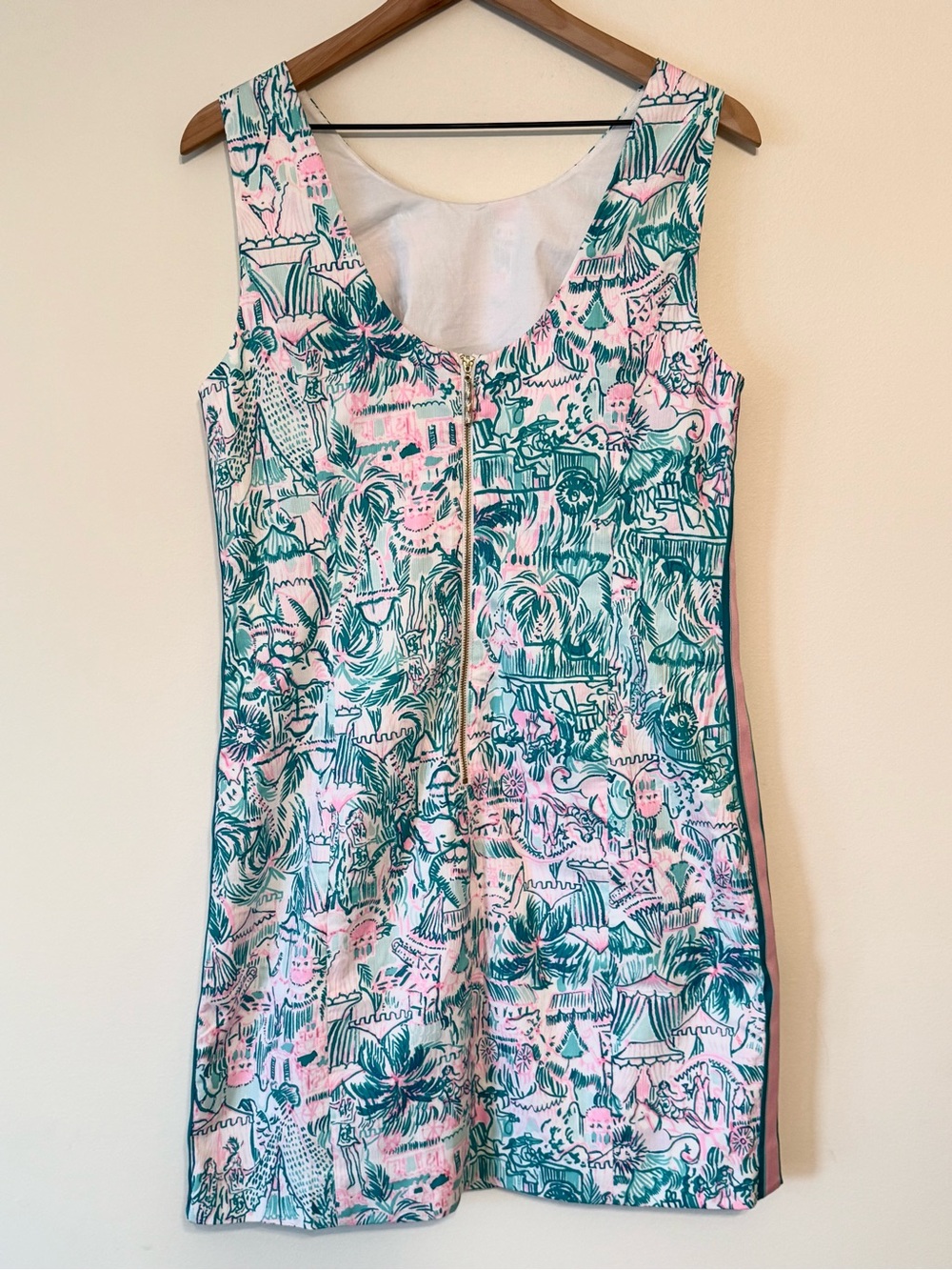 LILLY PULITZER Pink & Green Tropical Shift Dress | Sleeveless Resort Print - Picture 2 of 10